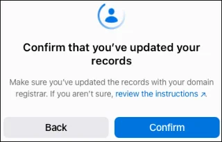 Instruktioner för att konfigurera en anpassad e-postdomän på iCloud