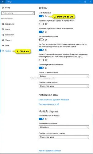 Jak zamknout/odemknout hlavní panel ve Windows 10