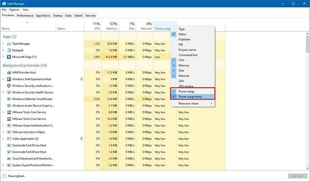 Så här visar du applikationens energianvändning med Task Manager på Windows 10