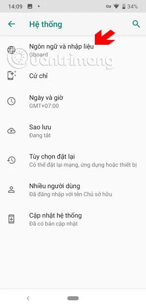Pokyny pro přepínání vietnamštiny a angličtiny na klávesnici Gboard