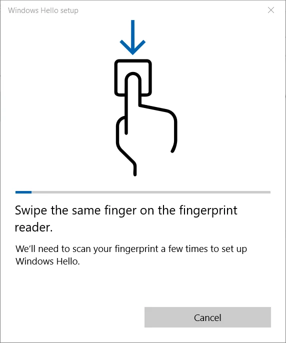 Hur man loggar in på Windows 10 med fingeravtryck