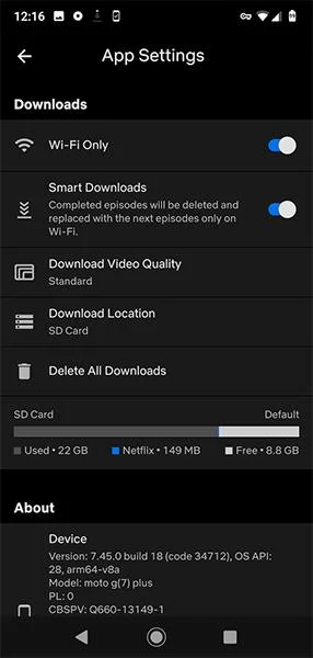 Jak přenést stažený obsah Netflix na SD kartu v systému Android