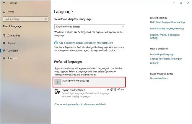 Hur man ändrar systemspråk i Windows 10