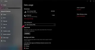 Как да наблюдавате и запазвате интернет капацитет на Windows 10 за актуализация от април 2018 г