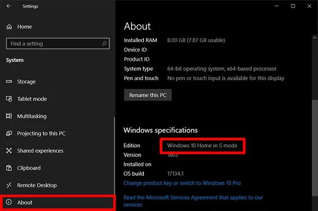 Hur man aktiverar S-läge på Windows 10 ISO-fil