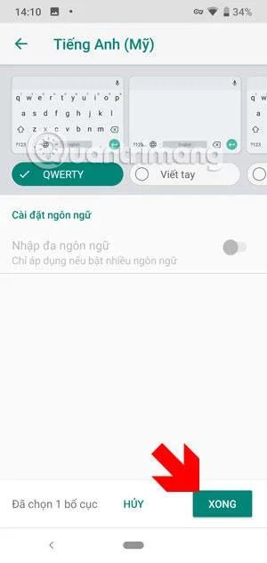 Pokyny pro přepínání vietnamštiny a angličtiny na klávesnici Gboard