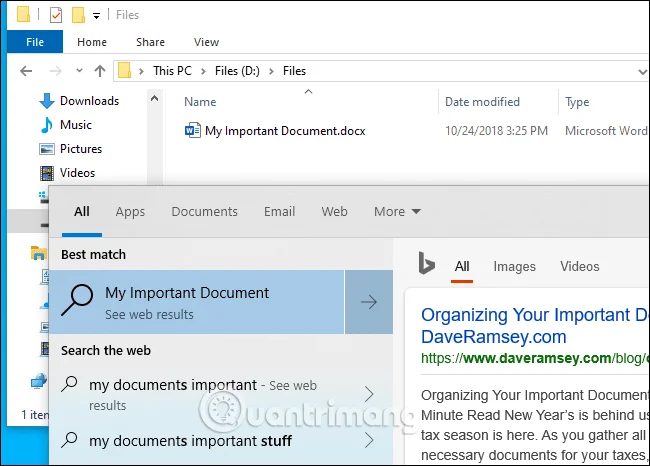Hur man söker i alla filer från Windows 10 Start-menyn Hur man söker i alla filer från Windows 10 Start-menyn