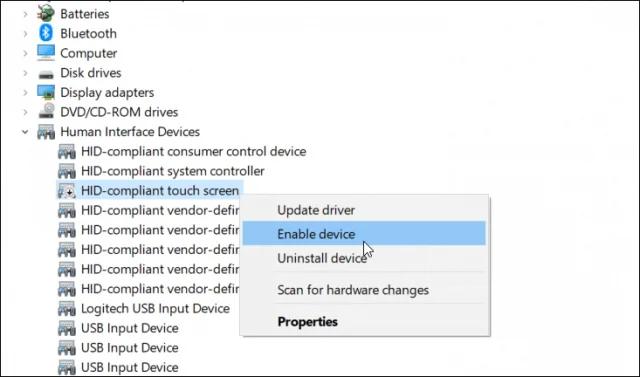Så här inaktiverar du pekskärmen på Windows 10-enheter