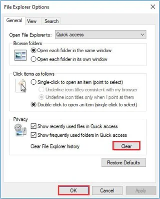 Коригирайте грешката File Explorer не работи в Windows 10