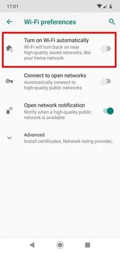 Jak zabránit automatickému zapnutí WiFi v systému Android