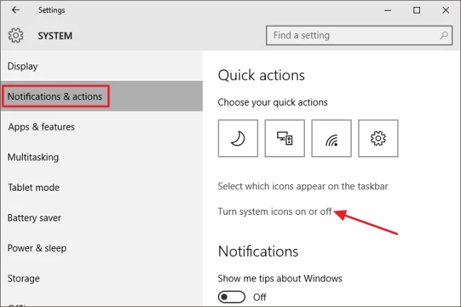 Så här anpassar och inaktiverar (stänger av) Action Center på Windows 10