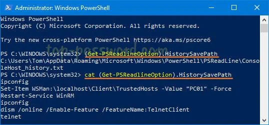 Kako si ogledate zgodovino ukazov iz prejšnjih sej PowerShell v sistemu Windows 10