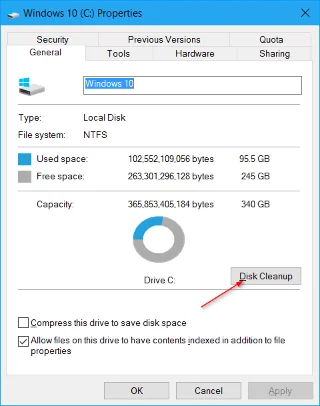 Frigör minnesutrymme efter uppdatering av Windows 10 Anniversary