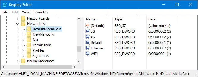 Как да активирате/деактивирате функцията за измерване на Ethernet връзка в Windows 10