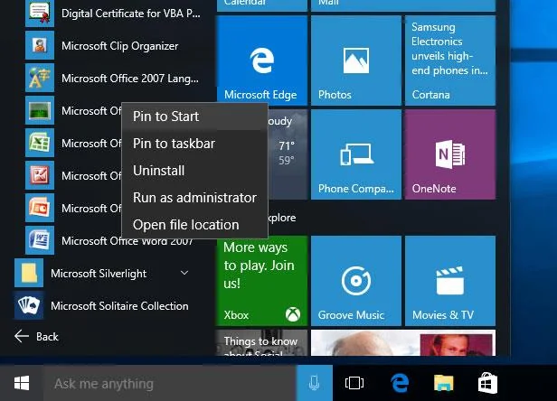Bra tips som hjälper dig att bemästra Start-menyn i Windows 10