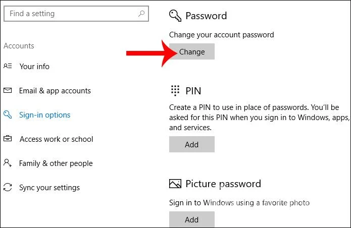Hur man ställer in ett lösenord för Windows 10-dator, hur man ändrar Windows 10-lösenord