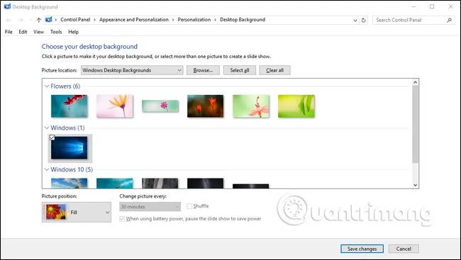 Instruktioner för att installera olika bakgrundsbilder på varje Windows 10-skärm