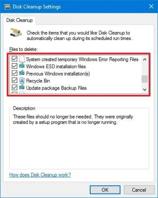Frigör hårddiskutrymme automatiskt i Windows 10 med Diskrensning