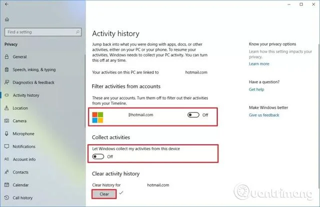 Så här stänger du av tidslinjefunktionen i Windows 10