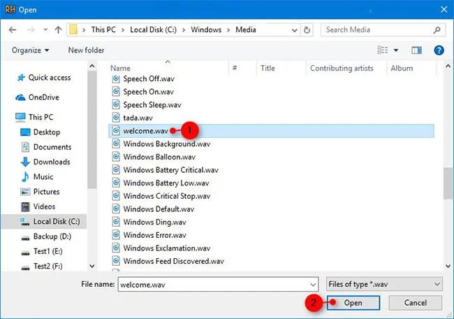 Ako zmeniť zvuk upozornenia pri odhlásení, prihlásení a vypnutí v systéme Windows 10