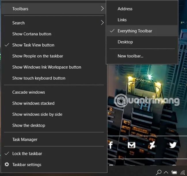 Hur man installerar EverythingToolbar, integrera sökverktyget Everything i Windows 10 Aktivitetsfältet