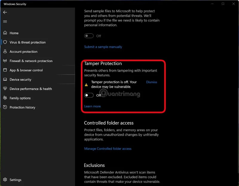 Stäng av Windows Defender (Windows Security) på Windows 10, Windows 11