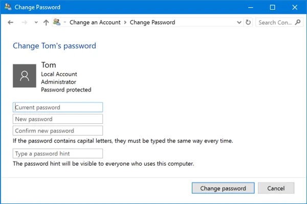 Hur man ställer in ett lösenord för Windows 10-dator, hur man ändrar Windows 10-lösenord
