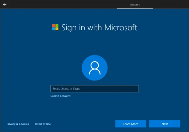 Hur man skapar ett lokalt konto under installationen av Windows 10 Hur man skapar ett lokalt konto under installationen av Windows 10