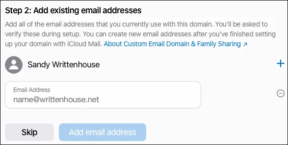 Instruktioner för att konfigurera en anpassad e-postdomän på iCloud