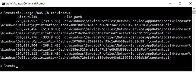 Prova Diskanvändning, det nya verktyget för analys av hårddiskkapacitet i Windows 10