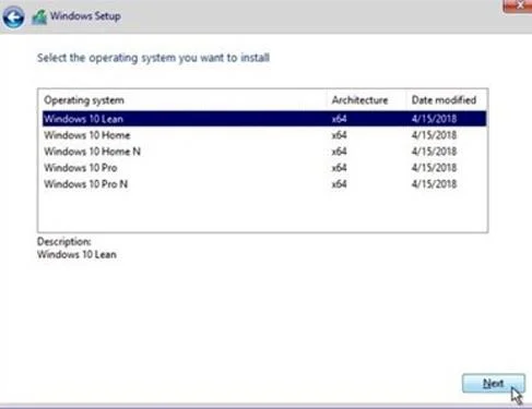 Snabb upplevelse av Windows 10 Lean Edition