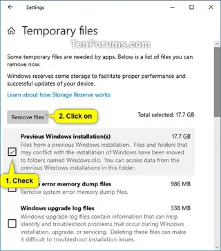 Hur tar man bort mappen Windows.old i Windows 10?