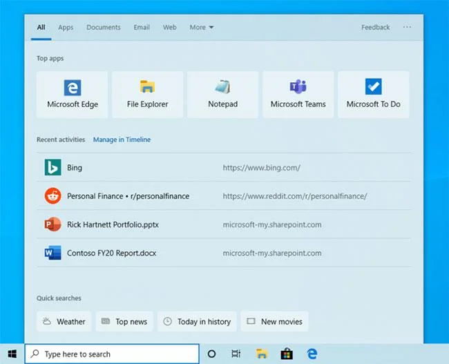 Nya funktioner i Windows 10 20H1 (2004 Update)