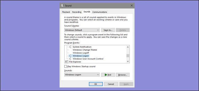 Ako zmeniť zvuk upozornenia pri odhlásení, prihlásení a vypnutí v systéme Windows 10