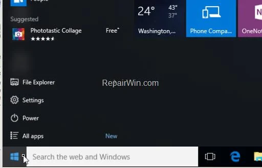Инструкции за коригиране на грешки в менюто "Старт" и Cortana, които не работят на Windows 10