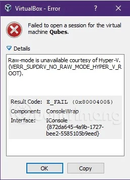 Åtgärda felet att inte kunna köra virtuella VMware- och VirtualBox-maskiner på Windows 10