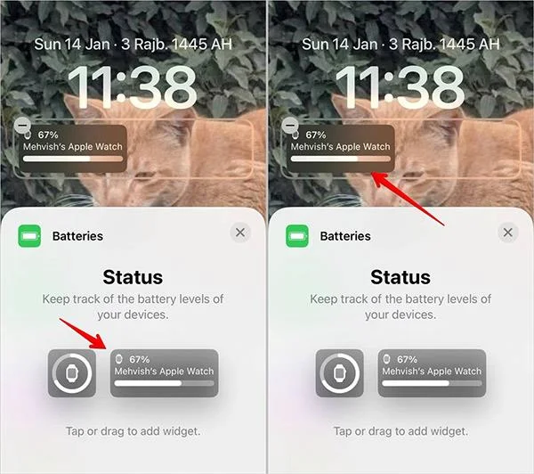 Hur man visar Apple Watch batteriprocent på iPhone-skärmen