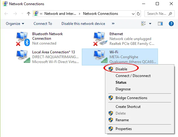 Wifi på Windows 10 ansluter inte efter uppstart från viloläge