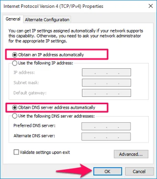 Åtgärda snabbt felet "WiFi har inte en giltig IP-konfiguration" i Windows 10