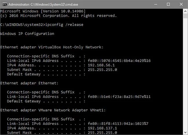Åtgärda snabbt felet "WiFi har inte en giltig IP-konfiguration" i Windows 10